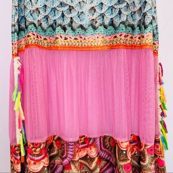 NWOT IPNG Boho Gypsy Whimsical Mixed Print Flowy Fairy Tale Maxi Skirt Size M/L - Picture 11 of 16